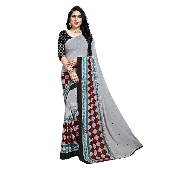 Georgette with Blouse Piece Saree (1569_Multicoloured_Free Size)