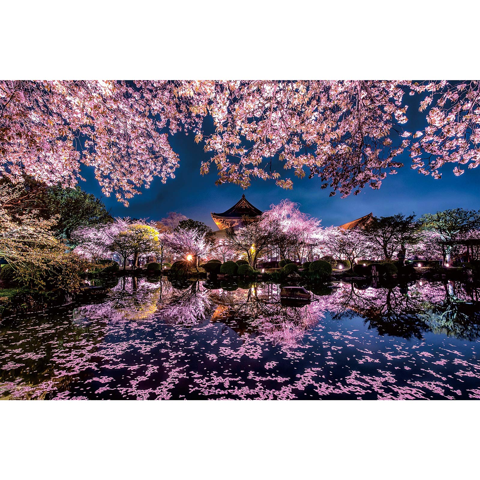 Ingooood-Jigsaw Puzzle 1000 Pieces-Sneak Peek Series- Cherry Blossoms on The Lake_IG-1168 Entertainment Toys for Adult Special Graduation or Birthday Gift Home Decor