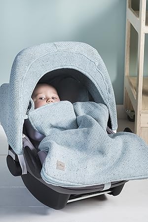 Jollein 025-811-65141 Fußsack für Babyschale Confetti Strick stone green