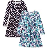 Amazon Essentials Girls and Toddlers' Long-Sleeve Elastic Waist T-Shirt Dress