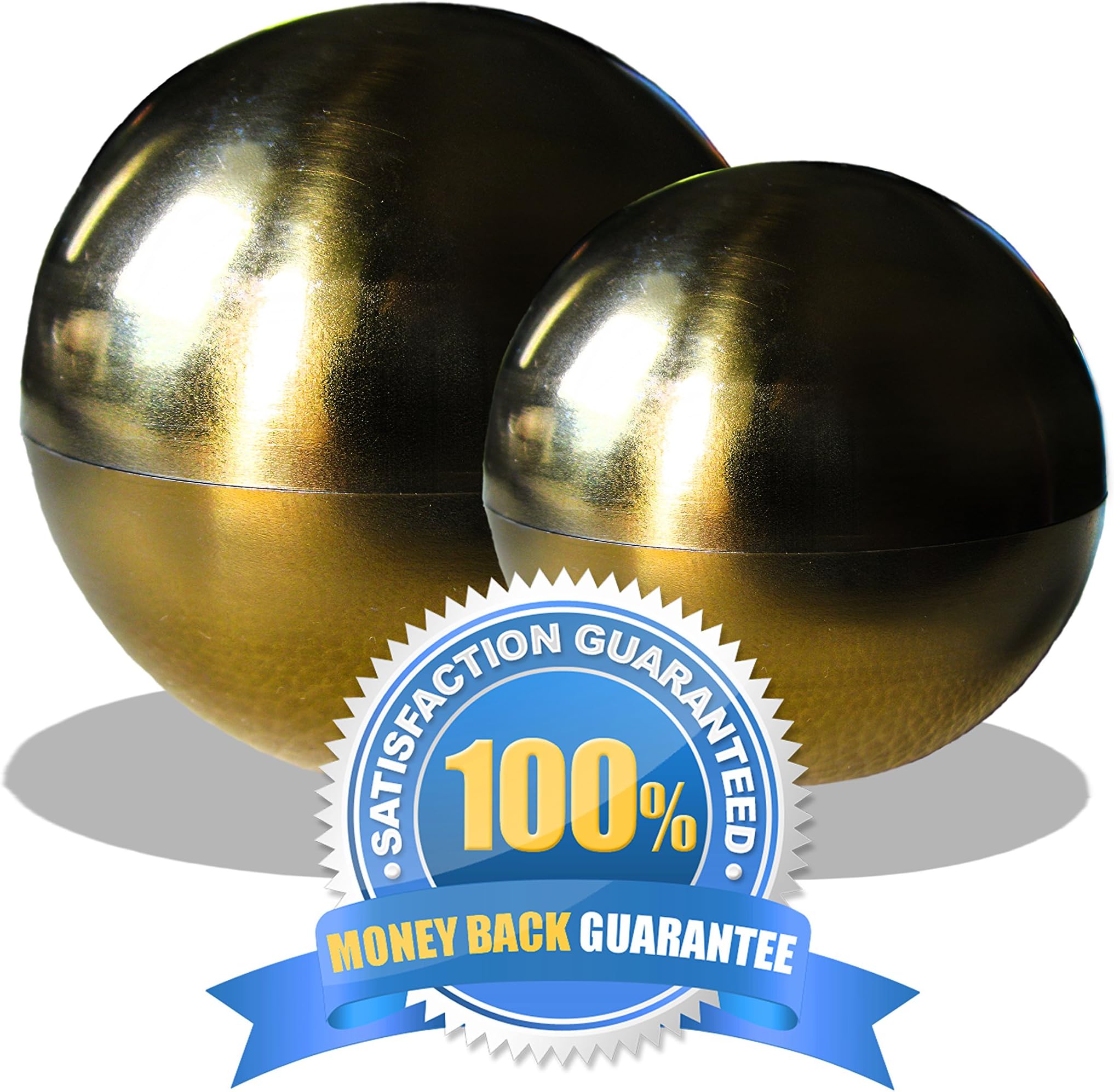 Bath Bomb Molds (4 Pieces) (Set of 2) by Golden Orange, Superior to Aluminum or Plastic Molds, 2 Different Sizes Golden Stainless Steel Balls for Homemade Bath Fizz for Kids and Adult, Dishwasher Safe
