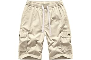 VtuAOL Women's Cargo Shorts Elastic Waist Comfy Cotton Loose Fit Shorts