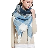 Wander Agio Womens Warm Scarf Square Shawls Large Infinity Scarves Stripe Plaid Scarf