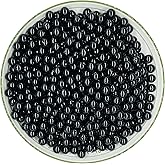 WHNKFB 4mm 100PCS Natural Black Onyx Round Beads, Smooth Polished Agate Loose Beads for Jewelry Making Craft - 4mm 6mm 8mm 10mm Options with Free Elastic Cord