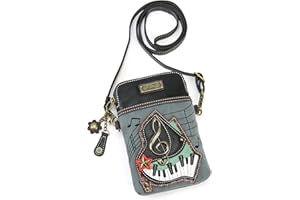 CHALA Cell Phone Crossbody Purse-Women PU Leather/Canvas Multicolor Handbag with Adjustable Strap