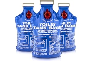 Toilet Tank Bank Insert 3-Pack, Water-Saving Device, Saves 95+ Ounces Per Flush, Brick and Bottle Alternative, for Less Effic