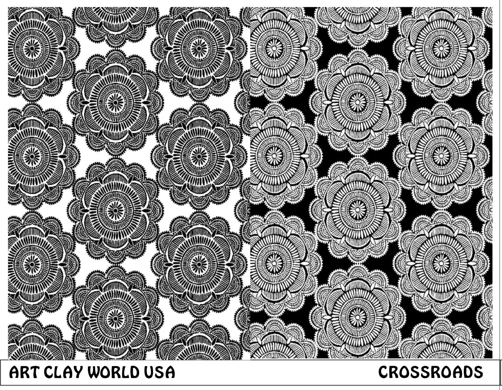 Art Clay World USA Low Relief Texture Plate Crossroads Design - 1 Pc.