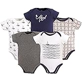 Hudson Baby Unisex Baby Cotton Bodysuits 5-pack