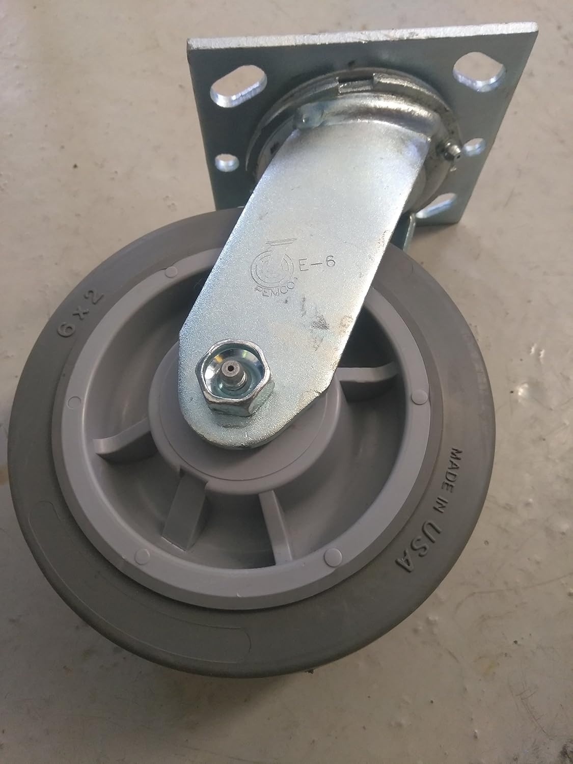 Colson Casters Swivel 6"Dia.X2"W Gray Round Tread Wheel With Performa RubberPolyolefin Core