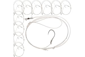 UNCLE MO'S SALTWATER TACKLE UMT 1, 5 &10 Pack Options Blackfish Tautog 1 Hook High Rig for Saltwater - Size 3/0 BKK Bait Hook Black - 60lb Heavy Duty Mono, Dropper Loop - Hand Tied