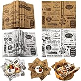 Woanger Deli Wax Paper Sheets Food Basket Liners Greaseproof Wrap, 300 Pcs | Wax Newsprint Square Sheet,Tray Liner for Picnic Party Home,Hot Dog Sandwich Burger Parchment Wrapping,White Kraft, 9.8x7.9In