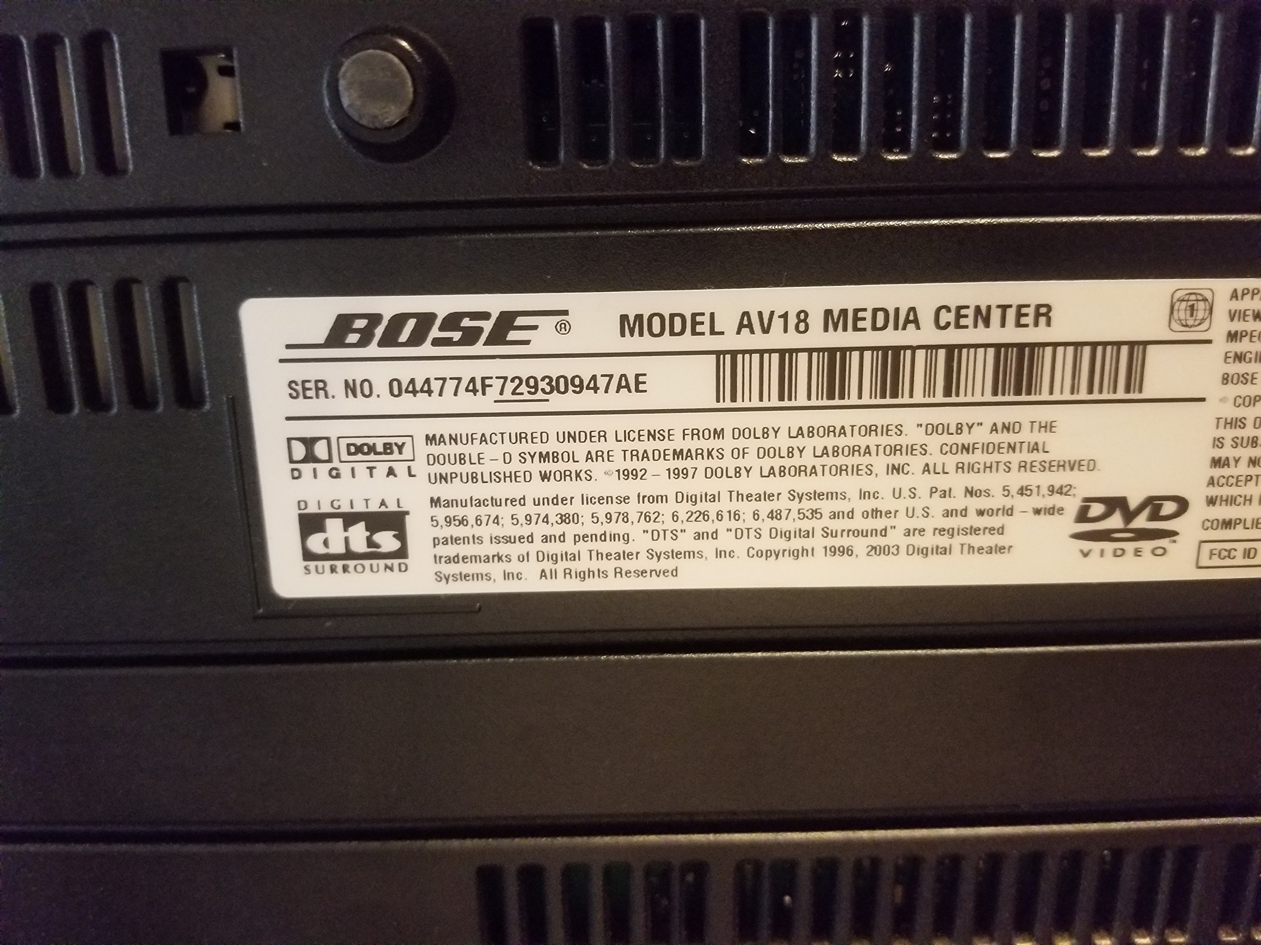 Bose Lifestyle 18 Black Series III DVD Home Entertainment System