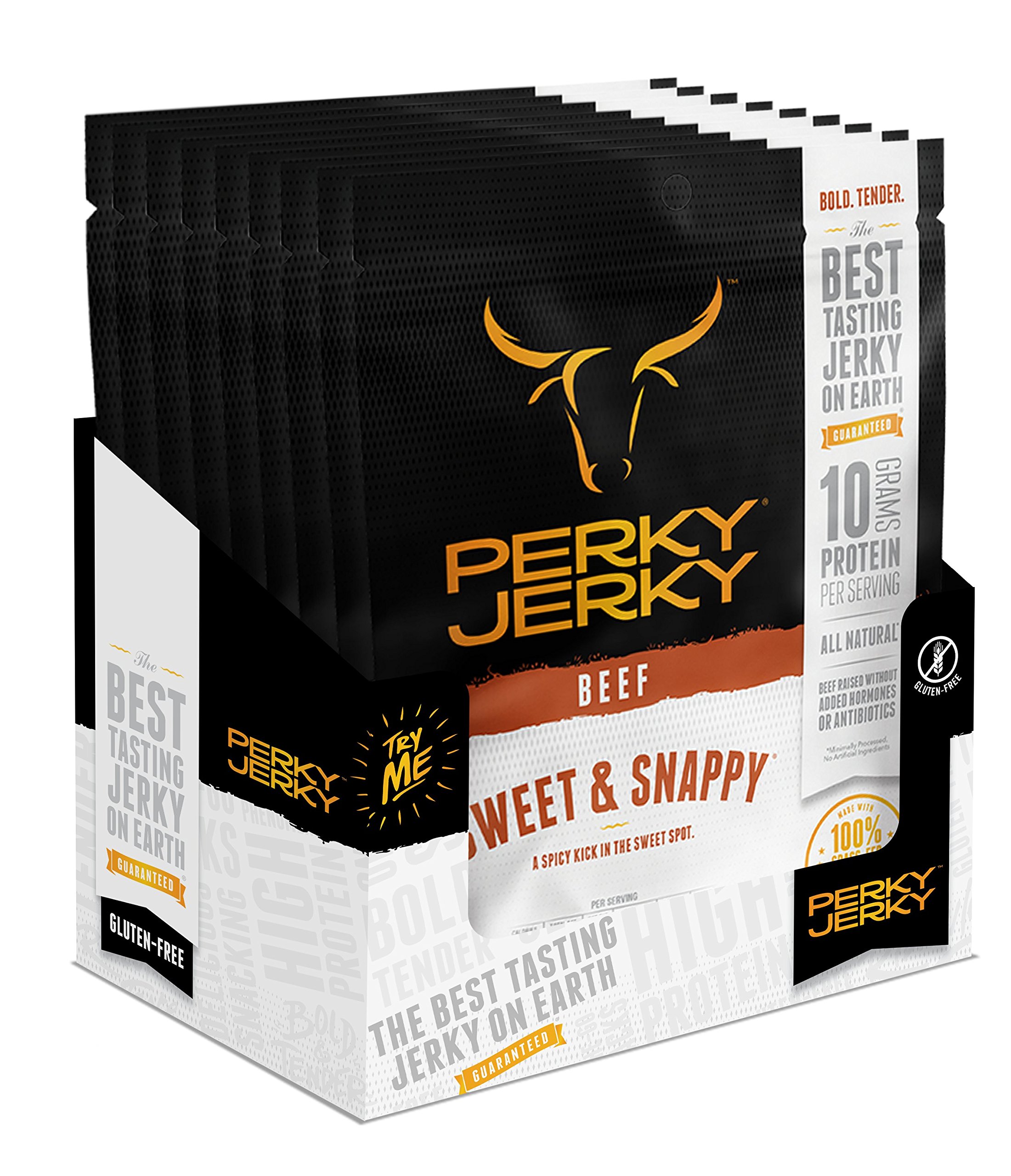 Perky Jerky 100 GrassFed Beef Teriyaki, 2.2 ounce bags