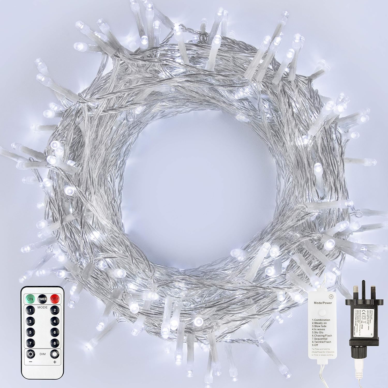 [Remote Control] STARKER Fairy Lights Plug in, 300LED 98FT Outdoor