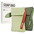 ZOMCHI Exfoliating Bar Soap Pouch, 2 Pack Soap Bags with Coarse & Gentle Mesh for Effective Exfoliation, Soap Saver Bags for 