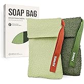 ZOMCHI Exfoliating Bar Soap Pouch, 2 Pack Soap Bags with Coarse & Gentle Mesh for Effective Exfoliation, Soap Saver Bags for 