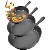 Vivicreate Cast Iron Skillet Pan Set of 3 &ndash; Pre-Seasoned Sartenes de Hierro Fundido &ndash; 6", 8", 10" Frying Pans for Stove, Oven, Grill &ndash; Heavy Duty Sart&eacute;n Hierro Fundido Cookware Set