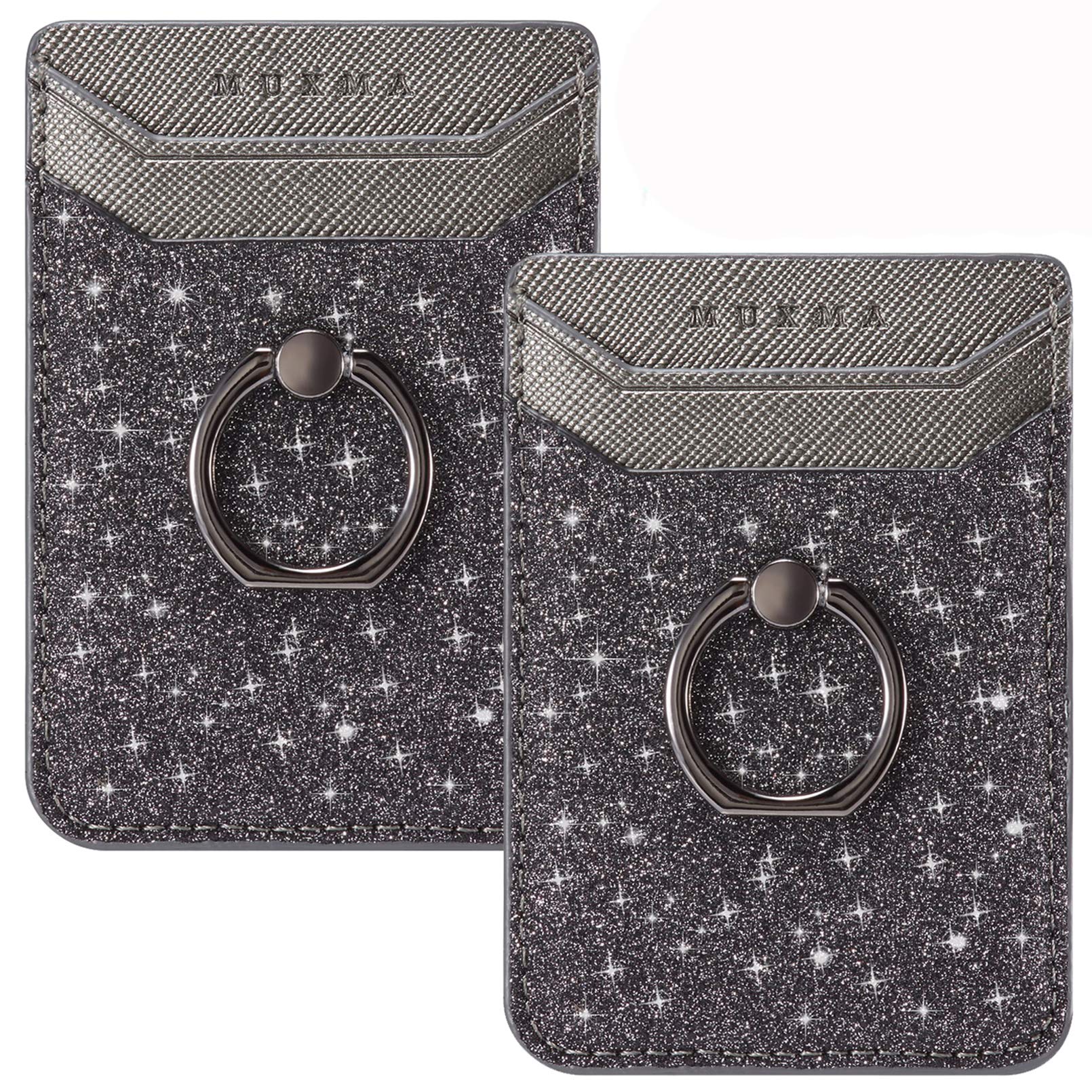 Card Holder for Back of Phone,RFID Blocking Ring Pocket Wallet Stick on Cell Phone Credit for Most Smartphones