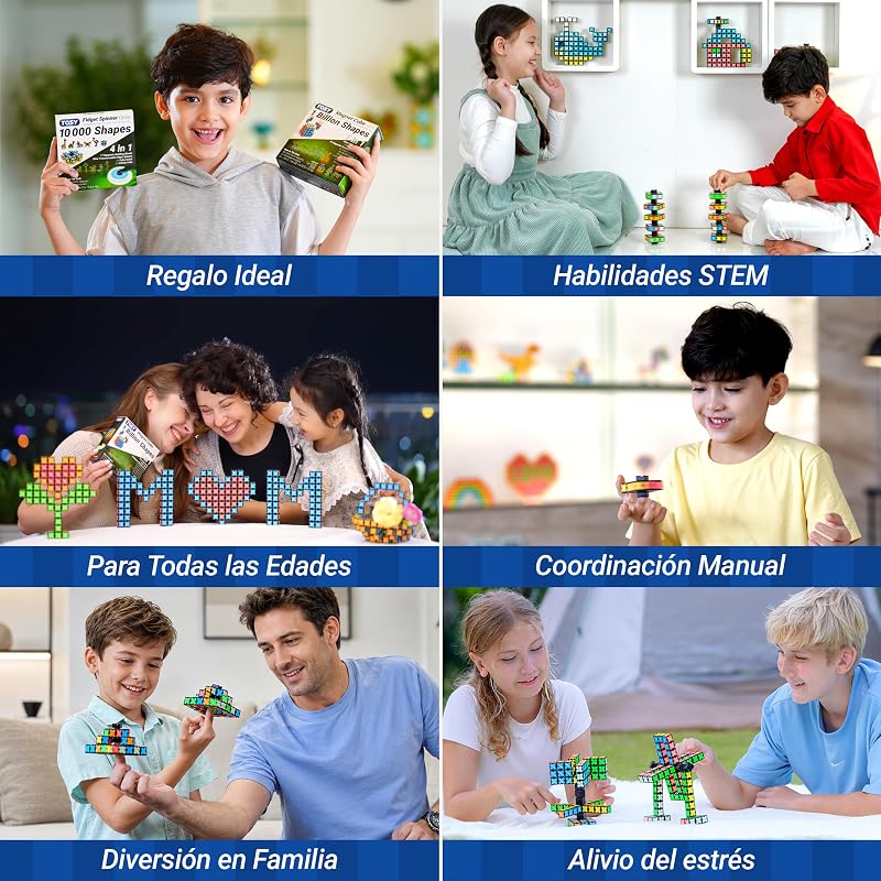 Magnet Fidget Spinner Mini - 8 Bloques: Spinner transformable, Cubo Infinito, Rompecabezas magnético, Regalo de cumpleaños para niños y Adultos, Juguete sensorial antiestrés Stem