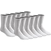 Dickies Men's All Purpose Cushion Crew Socks, Available in M-XL (6, 12 Pairs)