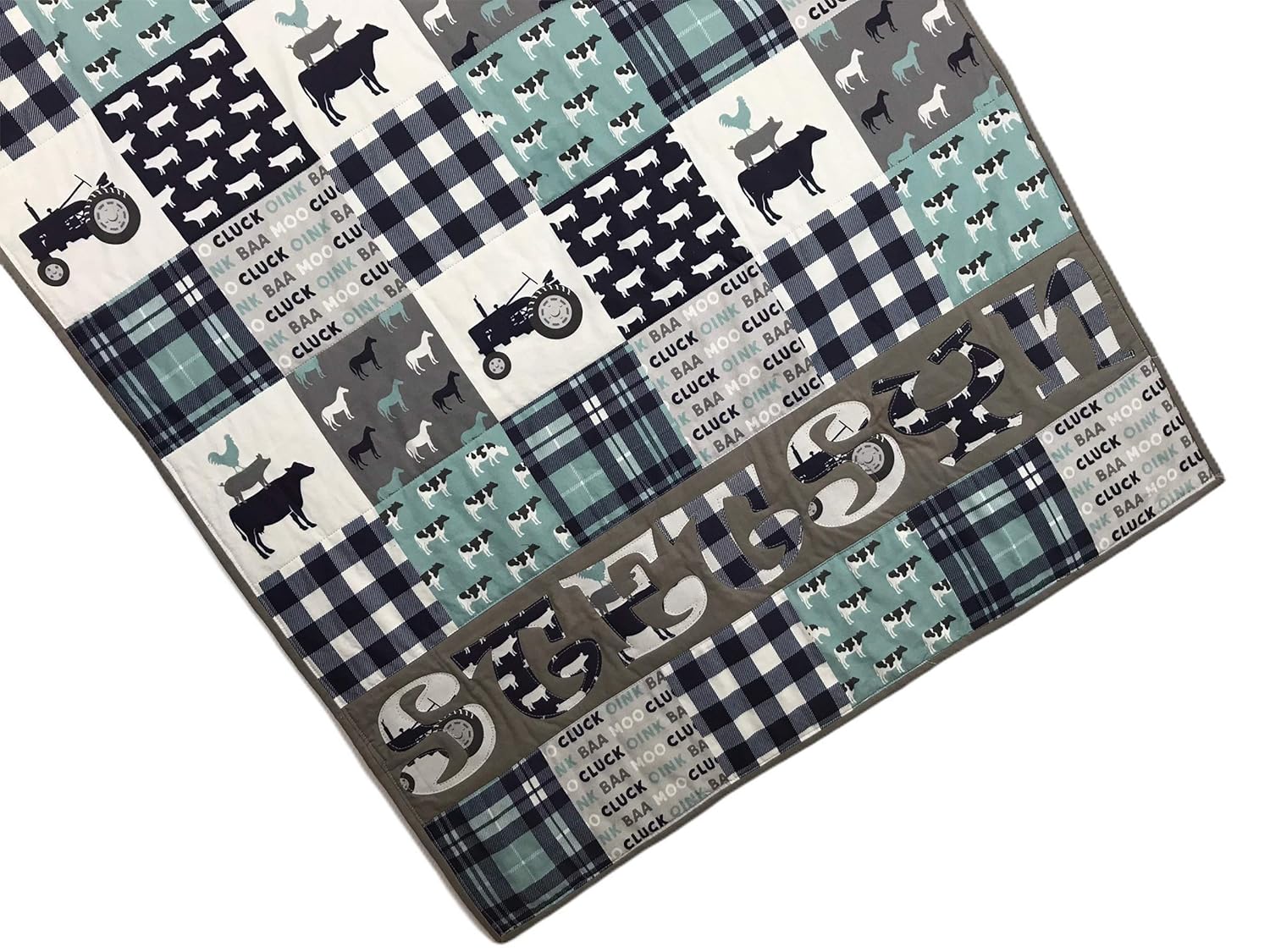 navy buffalo check crib bedding
