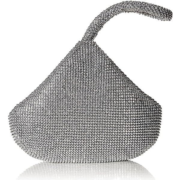 JESSICA MCCLINTOCK WOMENS STACI MESH WRISTLET POUCH, SILVER II, ONE SIZE