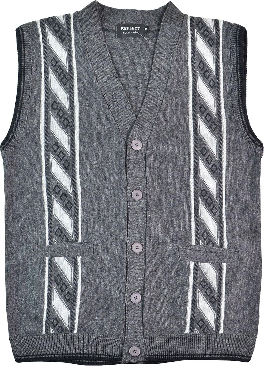Mens Sleeveless Cardigan Knitted Waistcoat Classic Style Button