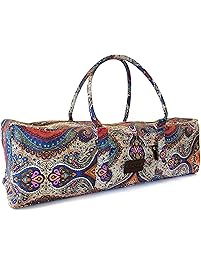 Kindfolk Yoga Mat Duffle Bag Patterned Canvas with Pocket and Zipper