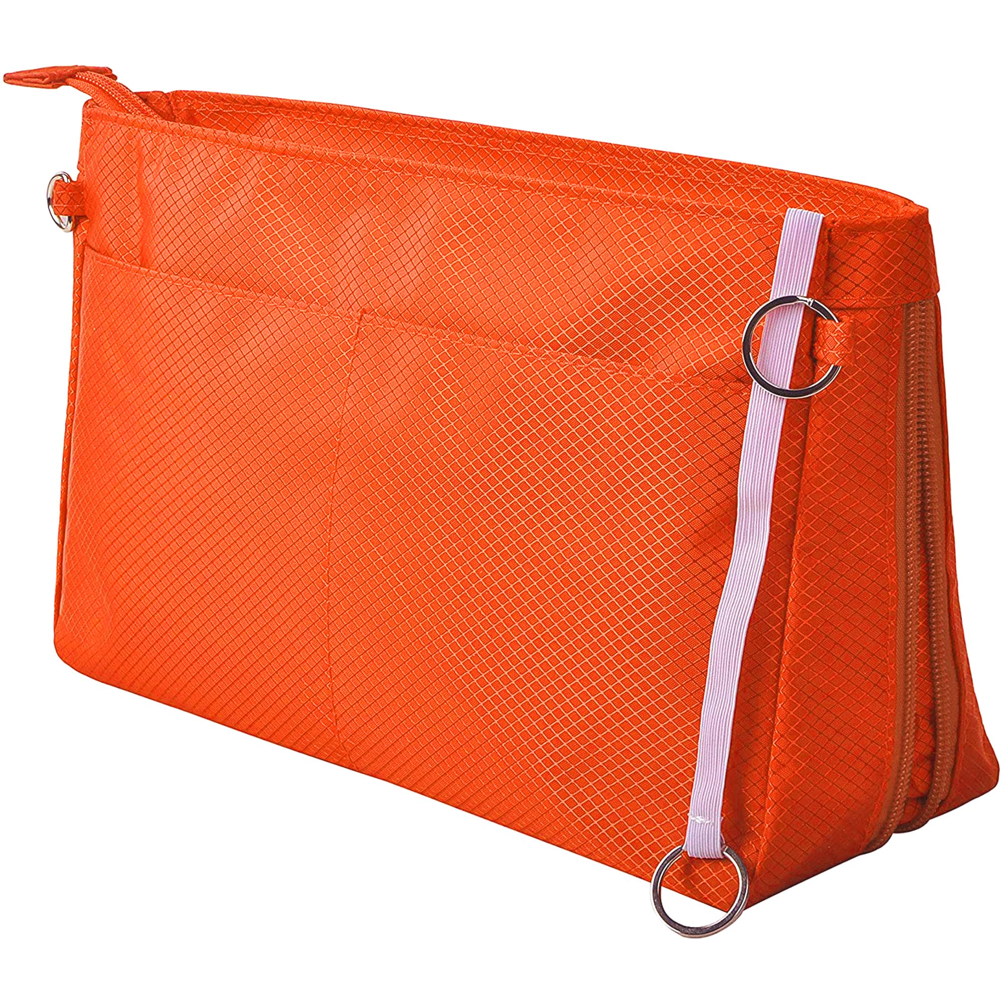 Photo 1 of Vercord Expandable Nylon Handbag Purse Organizer Insert Liner Shaper Bag in Bag Orange Medium