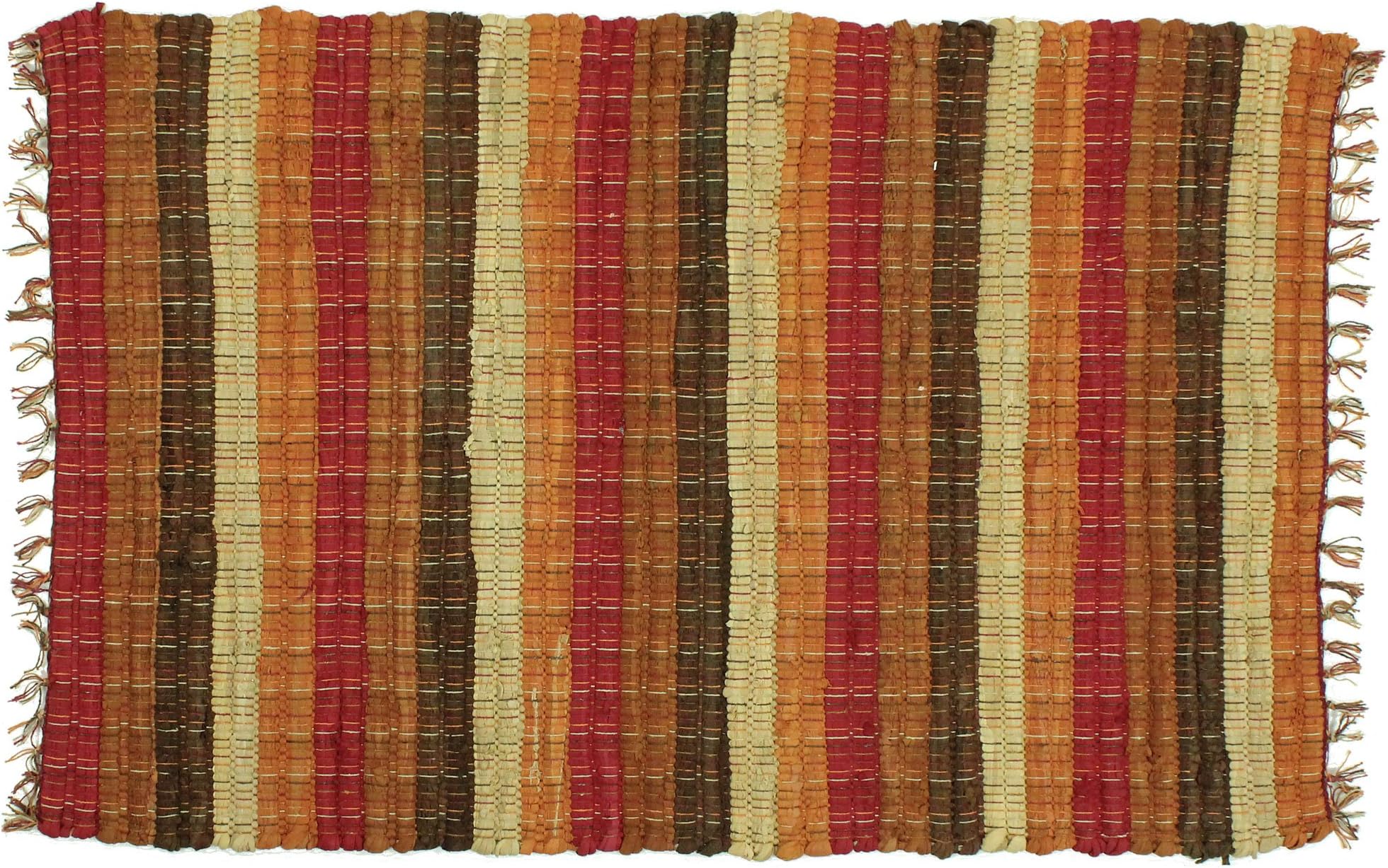Lido Red Striped Rag Rug, 2 x 3