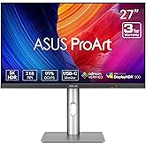 ASUS ProArt Display 27” 5K HDR Professional Monitor (PA27JCV) - 5K (5120 x 2880), IPS, 99% DCI-P3, 100% sRGB, ΔE < 2, USB-C PD 96W, Calman Verified, Color Accurate, LuxPixel, 3 yr Warranty