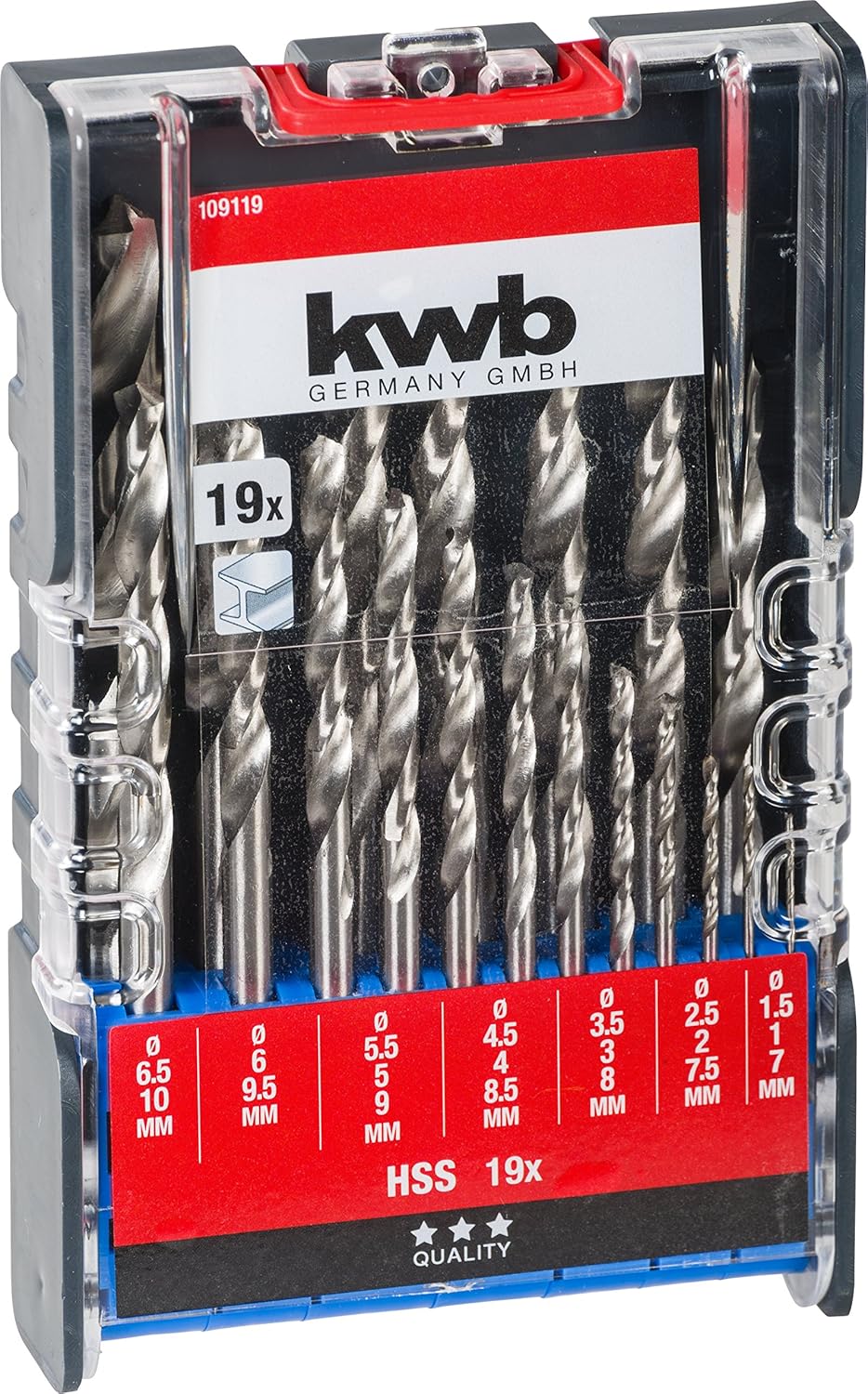 kwb PowerBox Metal Drill Set - Drill Set, 19 Pieces, HSS Steel, Multicolor - Image 5