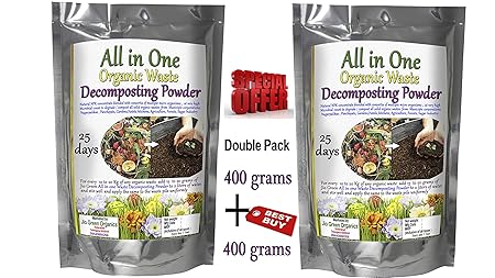 Jio Green (400 + 400 Grams) All in one Organic Waste Decomposting Powder for Kitchen, Garden Waste etc in 25 Days