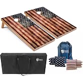 Tailgating Pros Lightweight Cornhole Boards - 4'x2' Regulation Cornhole Game w/Built-in LEDs- Multicolor Lights, Carrying Case, Set of 8 Cornhole Bags &amp; Tote