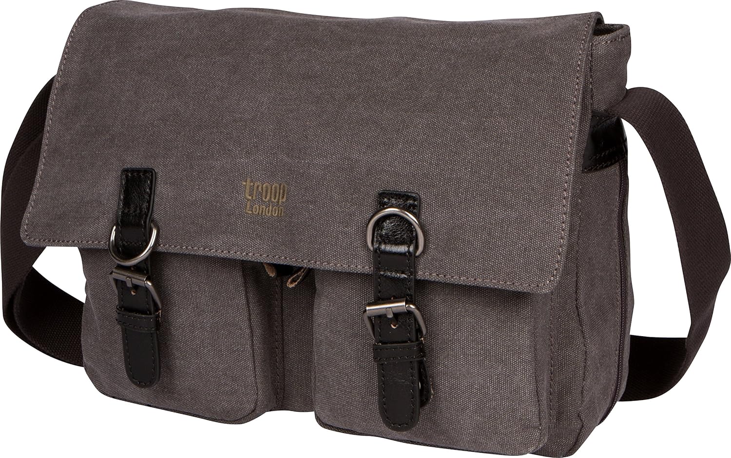 Troop London Canvas Messenger Bag Fits Up To 14 Inch