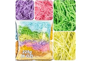 Kiddokids Easter Basket Grass Craft Shredded Tissue Raffia Gift Filler, Recyclable Paper Shred Filler for DIY Gift Wrapping, Easter Hunt Basket Filling, Grass Stuffer, Party Decoration 225g (8 oz.)