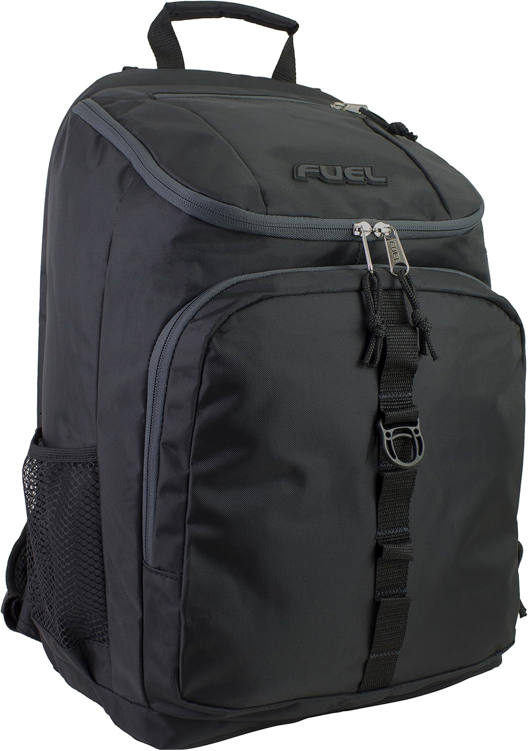 Fuel Top Load Sport Backpack with Side Tech Compartment and Ergonomic Padded Mesh Breathable Back (One_Size, Black)