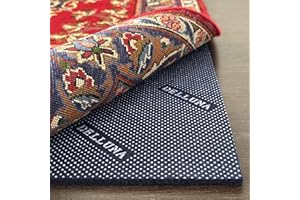 DELLUNA Non-Slip Area Rug Pad 1/4" Thick Double Side Rubber + Felt, 8'x10' Premium Deluxe Cushioned- Safe for All Floors, Adds Comfort and Protection, Ultra Strong Grip, Stop Rug from Moving.