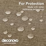 Deconovo Rectangular Tablecloth 51x110in Wipeable Taupe Faux Linen view 4