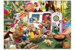 QUOKKA Jigsaw Puzzles 1000 Pieces for Adults - Puzzles for Men and Women - Funny Animals for Kids Ages 8-12 - Animals Camping