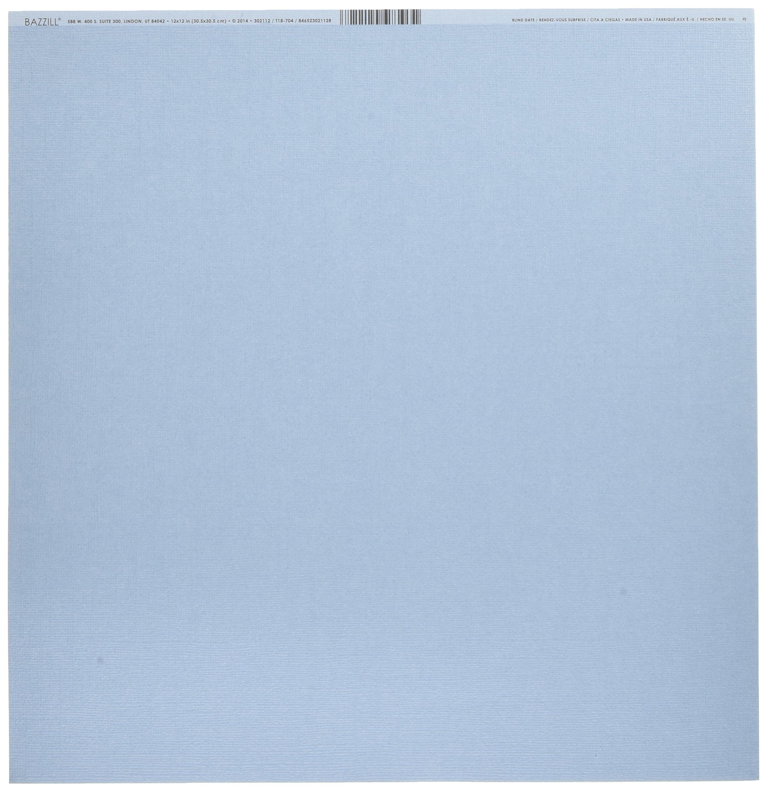Bazzill Basics Paper ScrapBooking Sheets Bling Blind Date, Blue, 12-x-12-Inch