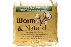 Warm Company Batting 90-Inch by 108-Inch Warm and Natural Cotton Batting, Queen
