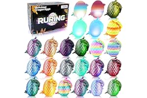 24PCS Easter Basket Stuffers 3D Printed Dragon Egg,Prefilled Easter Eggs with Fidget Dragon Toys Inside, Stress Relief Gifts 