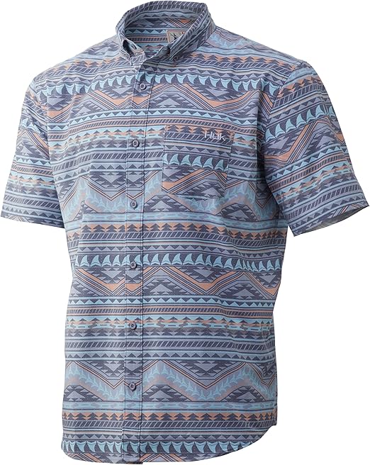 HUK Kona Short Sleeve Shirt | Performance Button Down, Fusion Coral, 3X-Large: Amazon.co.uk 