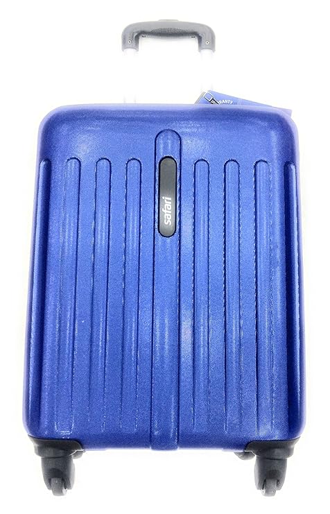 Safari Polycarbonate Dazziling Blue 4 Wheel Trolley Luggage