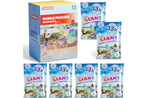 SYNCFUN 6 Packs Giant Bubble Concentrated Solution (Up to 4.5 Gallons), 6 Pouches Solution Refill for Bubble Machine, Wands, 