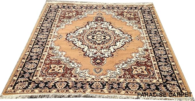 PARADISE CARPET CREATION Acrylic Carpet for Living Room, Center Table and Carpets for Hall, 5 x 7 Feet (Camel Multi)