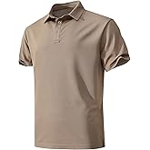 KAOKLRNI Men's Active Polo Shirt Quick Dry Performance Short Sleeve Tactical Golf Shirt