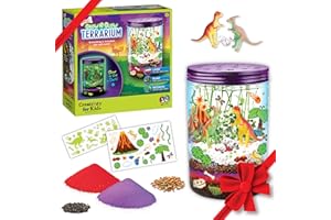 Creativity for Kids Grow N Glow Dinosaur Terrarium Kit | Create, Plant & Grow a DIY Terrarium Kit with Glow-in-The-Dark Stickers & Dino Toys | Holiday Stocking Stuffers STEM Kit (Ages 6+)