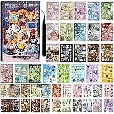 800Pcs Cute Scrapbook Stickers Travel Japanese Sticker Book for Adult Kawaii Korean Stickers for Journaling Heisei Retro Aesthetic Sticker Bulk Manga Style Decor for DIY Crafts Junk Journal Gifts Sea